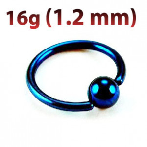 Кольцо 1,2 мм. Синее титановое покрытие. BCRT16b