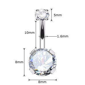 Интернал украшение для пирсинга пупка. Титан. IBNTJ6727