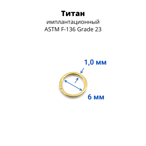 Кольцо сегментное 1,0 мм кликер. Титан. HSEGTA18