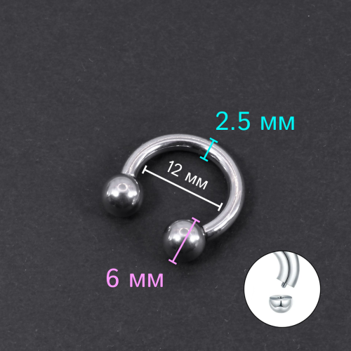Циркуляр 2,5 мм для пирсинга Принц Альберт. CBR10