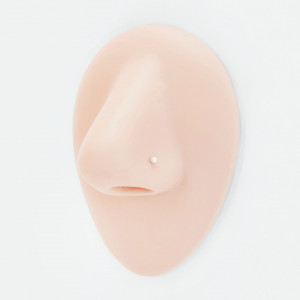 Нострила гвоздик 0,5 мм c акриловой жемчужиной 2 мм. NOSE-54