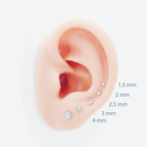 Интернал-лабрета 1,2 мм. Накрутка с кристаллом. Титан. LBICT16S