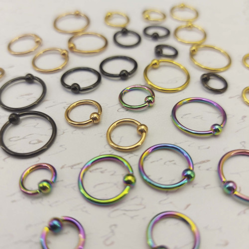 Кольцо 1,2 мм. Титан. Золотое анодирование. UTBCRE16g