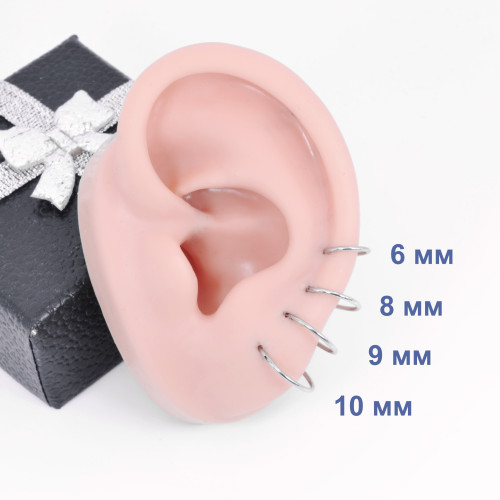 Кольцо сегментное 0,8 мм кликер. Хирургическая сталь, цветное покрытие. HSEG20A