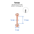 Штанга 1,6 мм для пирсинга языка и сосков. Титан, анодирование цвета розовое золото. BB14TGR Штанга 1,6 мм для пирсинга языка и сосков. Титан, анодирование цвета розовое золото. BB14TGR