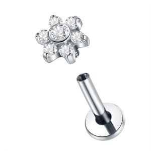 Интернал-лабрета 1,2 мм. Титан, цветок. ILBT7525