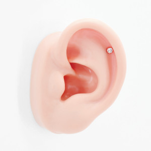 Интернал-лабрета 1,2 мм. Титан, кристалл, анодирование розовое золото. ILBTC16RG