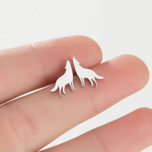 Серьги-гвоздики. Пара. Волки. SE0362-2