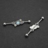 Штанга индастриал 1,6 мм. Steampunk со съемным украшением. BI0273