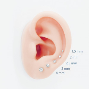 Интернал-лабрета, титановое покрытие розовое золото. Кристалл. IL7988