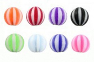 Шарик 1,6 мм, полосатый акрил 6 мм XUVBE6