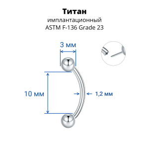 Микробанан 1,2 мм. Push-in. Титан. BNE16T-pi