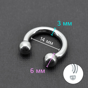 Циркуляр 3,0 мм для пирсинга Принц Альберт. CBR8