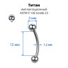Интернал-микробанан 1,2 мм для пирсинга брови, губы, уха. Титан. IBNE16T Интернал-микробанан 1,2 мм для пирсинга брови, губы, уха. Титан. IBNE16T