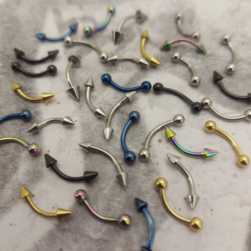 Микробанан 1,2 мм. Конус. Титан, радужное анодирование. BNECN16TRb