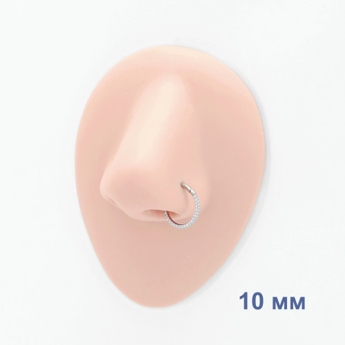 Кольцо сегментное 1,2 мм кликер. Титан. Кристаллы. HSEGTAJ022