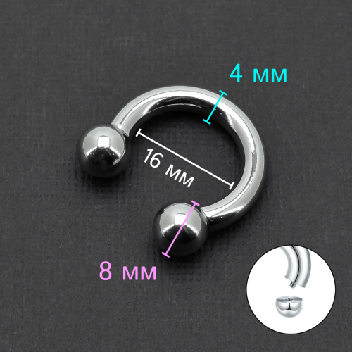 Циркуляр 4,0 мм для пирсинга Принц Альберт. CBR6