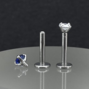 Интернал-лабрета 1,2 мм. Круглый циркон 3 мм. IL0095