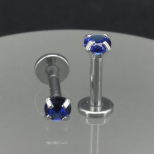 Интернал-лабрета 1,2 мм. Круглый циркон 3 мм. IL0095