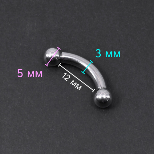 Интернал-банан 3 мм для пирсинга Принц Альберт. BNPB8