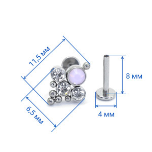 Интернал-лабрета 1,2 мм. Титан. Кристаллы. ILT2550