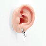 Серьга-кликер с подвеской Щит и копье Марса. SK5803