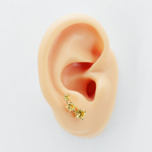 Штанга 1,2 мм, чёрный цвет. Три циркона. BBER5471