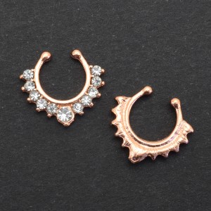 Клипса для имитации пирсинга носа, золотое покрытие. SEPR0619