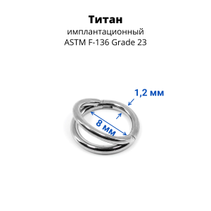 Кольцо сегментное 1,2 мм кликер двойное. Титан. HSEGA2RTi