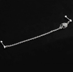 Штанга 1,2 мм для двух проколов. Череп. JC3453