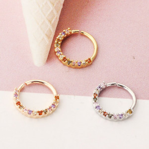 Кольцо 0,8 мм с цирконами. NOCR-002