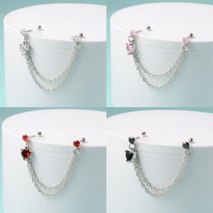 Штанга 0,8 мм для двух проколов. Сердце. JC4707