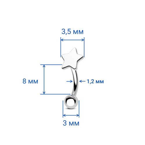 Интернал-микробанан 1,2 мм с звездочкой. Титан. IBNET16SR