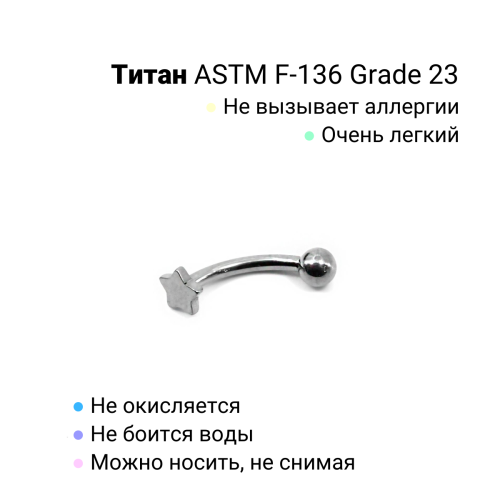 Интернал-микробанан 1,2 мм с звездочкой. Титан. IBNET16SR