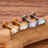 Интернал-лабрета 1,2 мм. Прямоугольный кристалл Crystal. Титан. ILBT5687