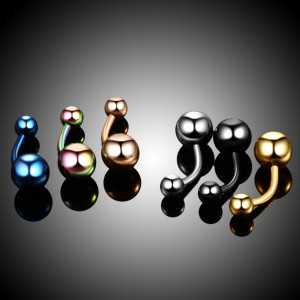 Украшение для пирсинга пупка. Цветное титановое покрытие. BNTG