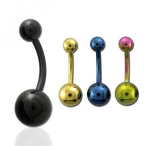 Украшение для пирсинга пупка. Цветное титановое покрытие. BNTG