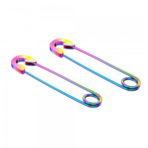 Серьга 1,0 мм. Булавка, радужное титановое покрытие. BBER1011