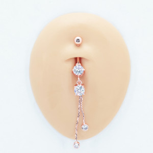 Украшение для пирсинга пупка, покрытие розовым золотом. BNRG4321