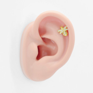 Штанга 0,8 мм. Муха, золотое титановое покрытие. ES2507