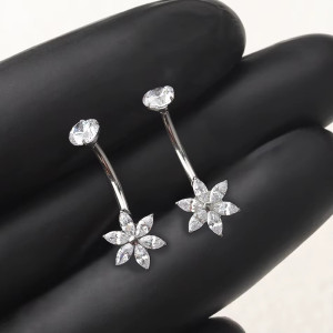 Интернал украшение для пирсинга пупка. Цветок. Титан. IBNTJ013