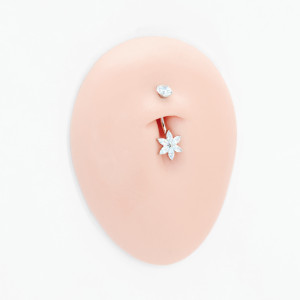 Интернал украшение для пирсинга пупка. Цветок. Титан. IBNTJ013