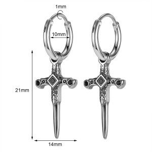 Серьга-кликер с подвеской Кинжал. SK919