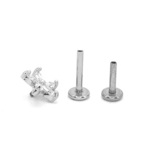 Интернал-лабрета 1,2 мм (набор). Цветок, цирконы. LI4232