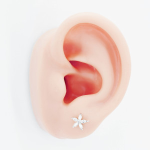 Интернал-лабрета 1,2 мм (набор). Цветок, цирконы. LI4232