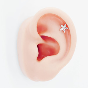 Интернал-лабрета 1,2 мм (набор). Цветок, цирконы. LI4232