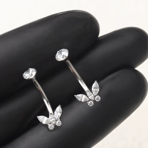 Интернал украшение для пирсинга пупка. Бабочка. Титан. IBNTJ014