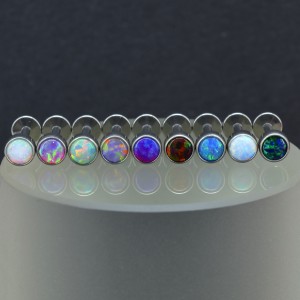 Интернал-лабрета 1,2 мм. Титан, вставка - опал 4 мм. LBICST0117