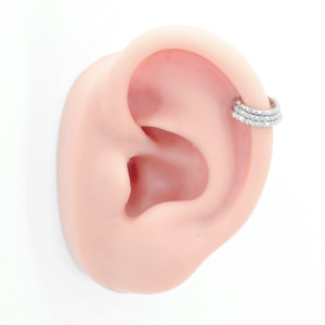 Кольцо тройное сегментное 1,2 мм кликер. Пирамидки. HSEG21