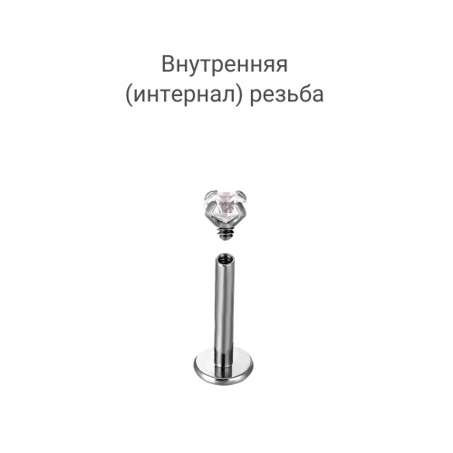 Интернал-лабрета 1,2 мм. Титан, циркон Emerald. ILTZ16-EM